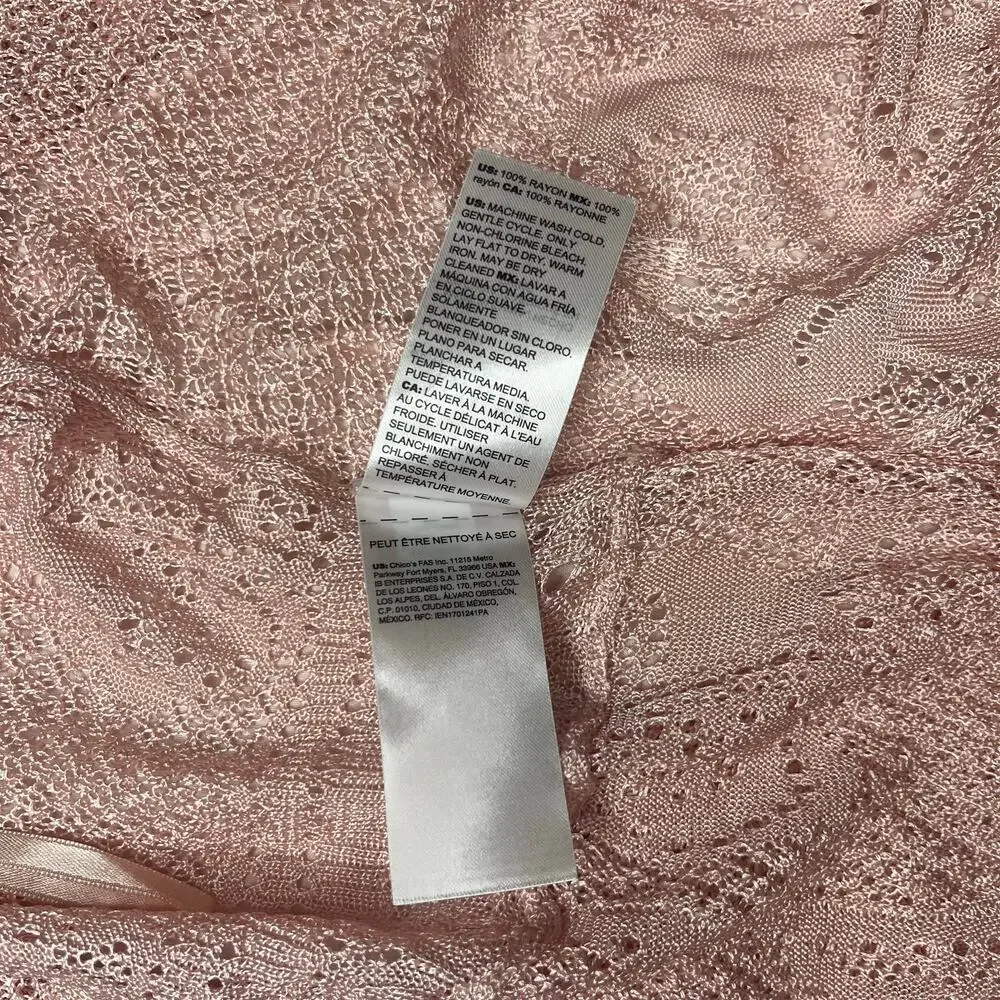 White House Black Market Pink Open Knit Cardigan  Drape Front Lightweight Sz L - Picture 7 of 7